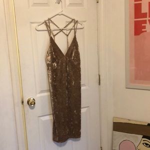 Gold Velvet Tank Dress